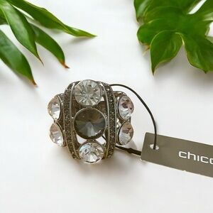 NWT Chico’s Jacelyn silver tone ring size 7.5 to adjustable